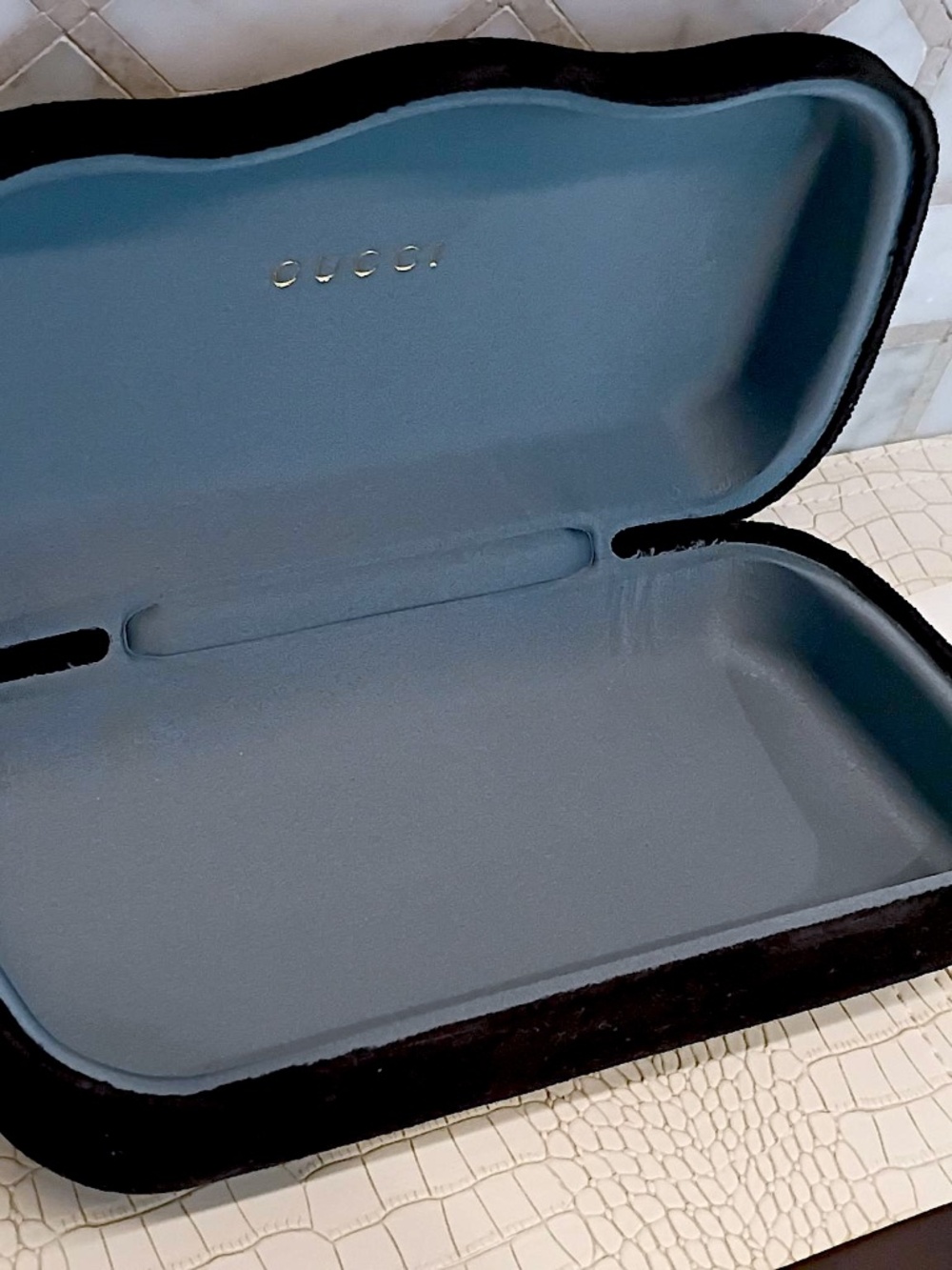 Rare Brand New Jumbo Size Black Velvet Sunglass Case w/ Pouch and Cloth - Picture 15 of 16